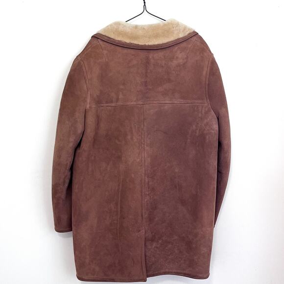 Vintage David Church Suede Mens Coat Size 40 Brown Shearling Sheepskin Marlboro - Picture 2 of 12